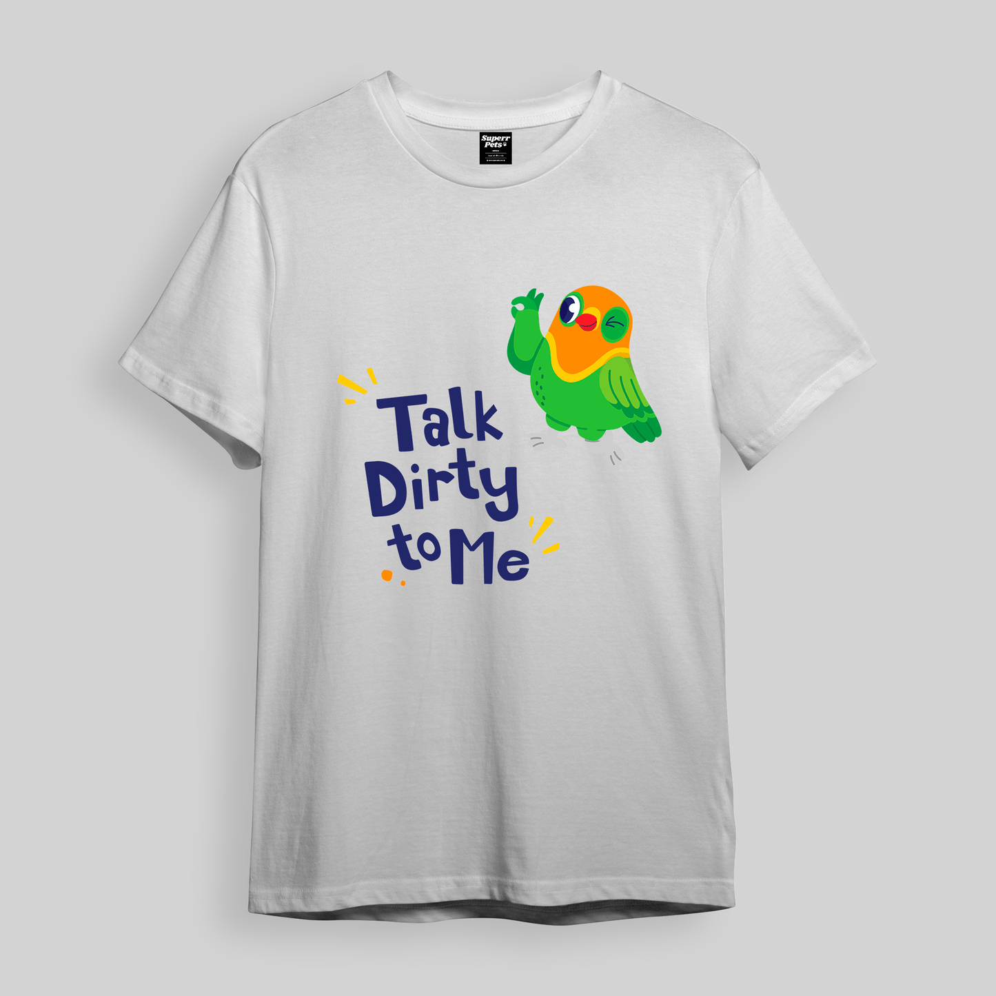 Superr Pets Oversized T-Shirt Oversized T-Shirt / White / S Talk Dirty To Me | Oversized T-Shirt