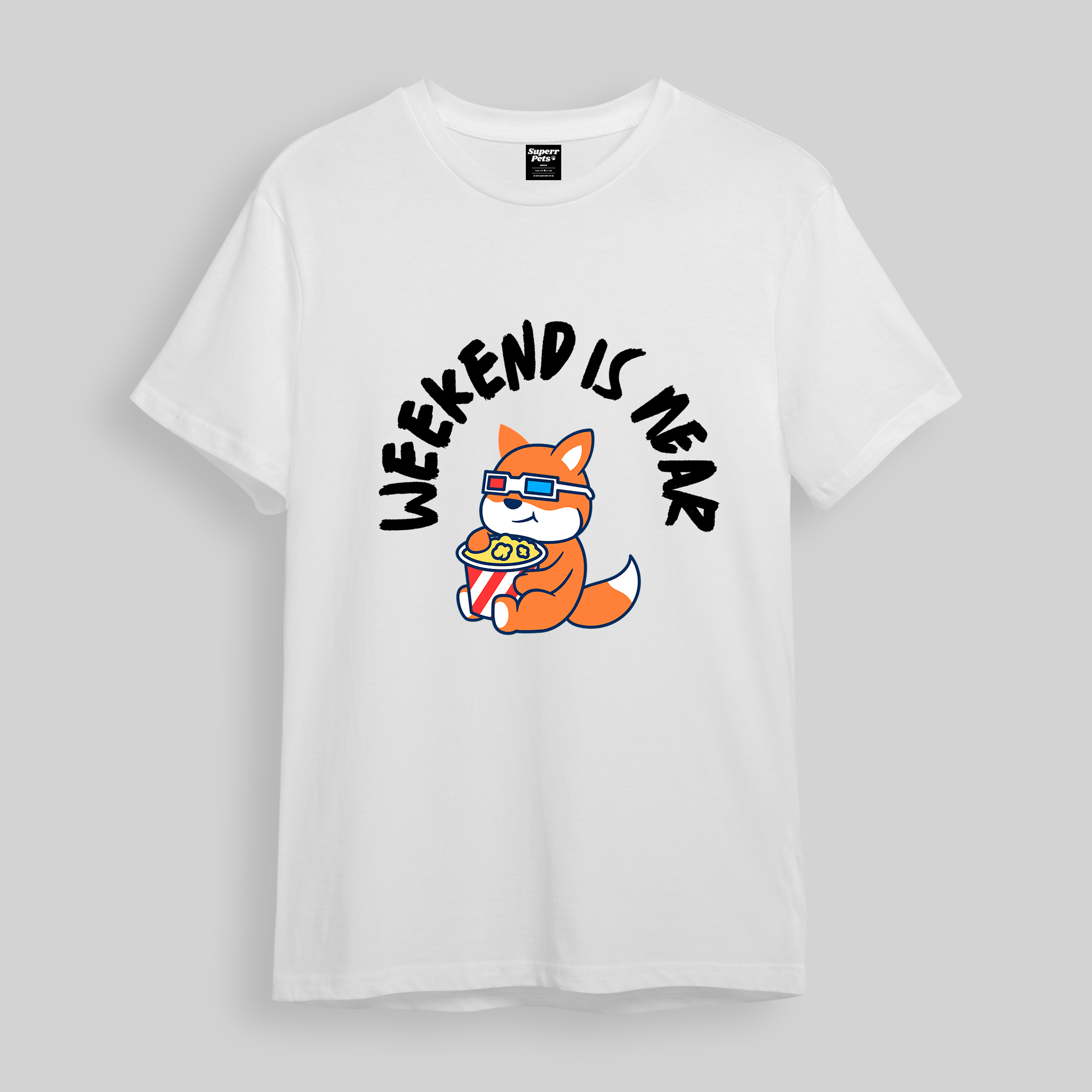 Superr Pets Oversized T-Shirt Oversized T-Shirt / White / S Weekend Is Near | Oversized T-Shirt