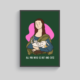 Superr Pets Poster A3 / Framed All You Need Is Art & Cats | Wall Poster