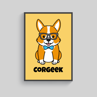 Superr Pets Poster A3 / Framed Corgeek | Wall Poster