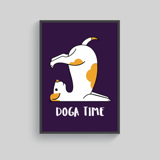 Superr Pets Poster A3 / Framed Doga Time | Wall Poster