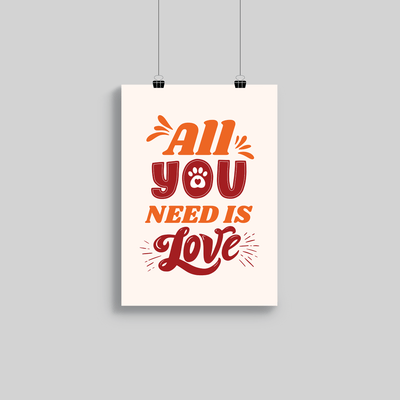 Superr Pets Poster A3 / Rolled All You Need Is Love | Wall Poster