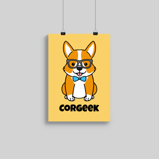 Superr Pets Poster A3 / Rolled Corgeek | Wall Poster