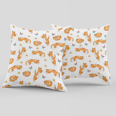 Superr Pets Printed Cushion Cover 16x16 / Set Of 2 Feline Frenzy | Printed Cushion Cover