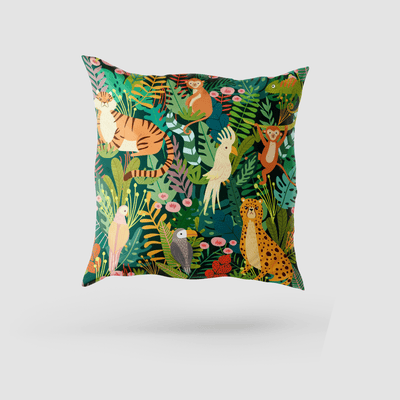 Superr Pets Printed Cushion Cover 16x16 / Single Jungle Theme | Printed Cushion Cover