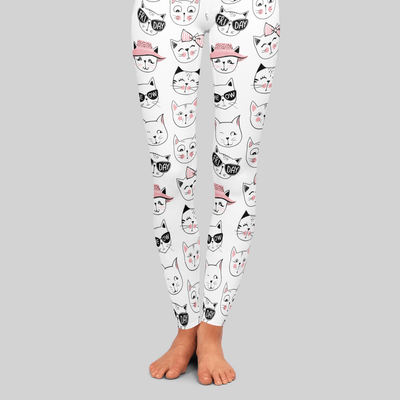 Superr Pets Printed Leggings The Many Faces Of Cat | Printed Legging
