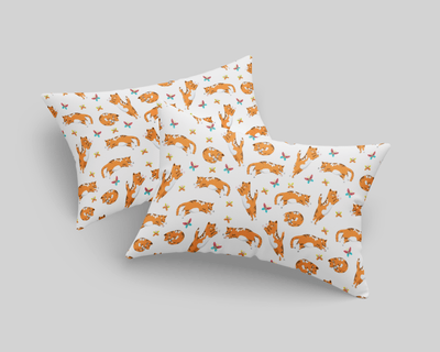 Superr Pets Printed Pillow Cover 18x28 / Set Of 2 Feline Frenzy | Printed Pillow Cover