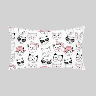 Superr Pets Printed Pillow Cover 18x28 / Single The Many Faces Of Cat | Printed Pillow Cover
