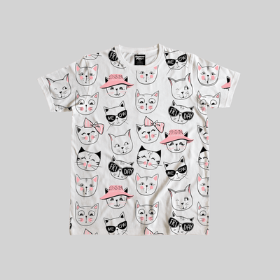Superr Pets Printed T-Shirt The Many Faces Of Cat | Printed T-Shirt