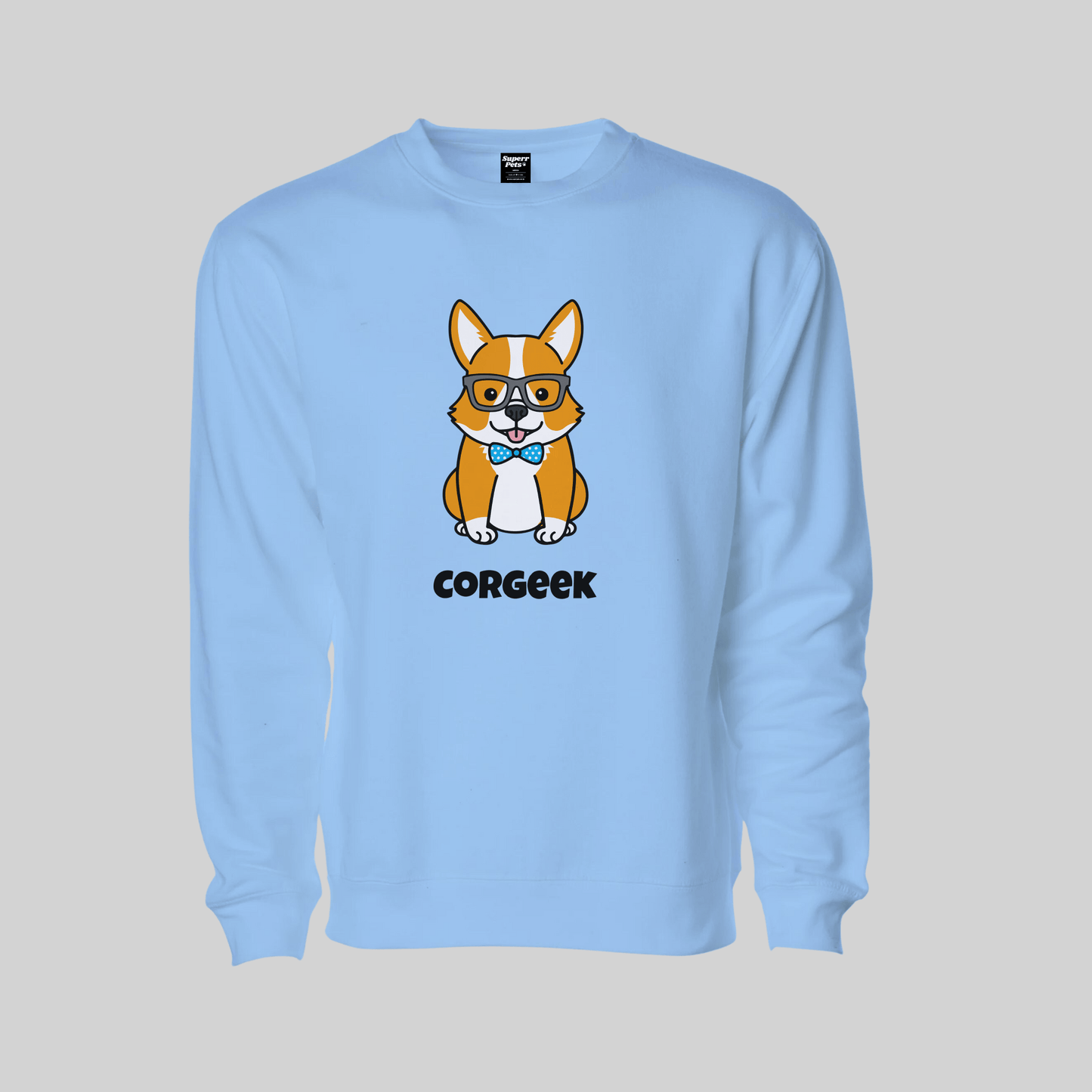 Superr Pets Sweatshirt Sweatshirt / Baby Blue / S Corgeek | Sweatshirt