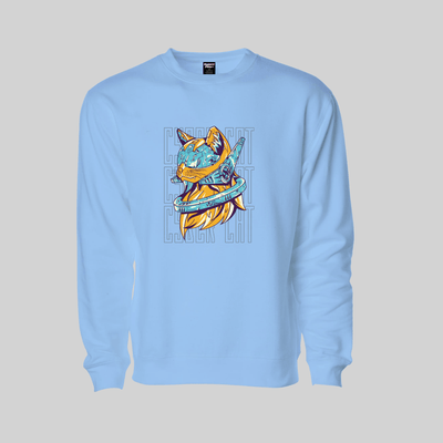 Superr Pets Sweatshirt Sweatshirt / Baby Blue / S Cyber Cat | Sweatshirt