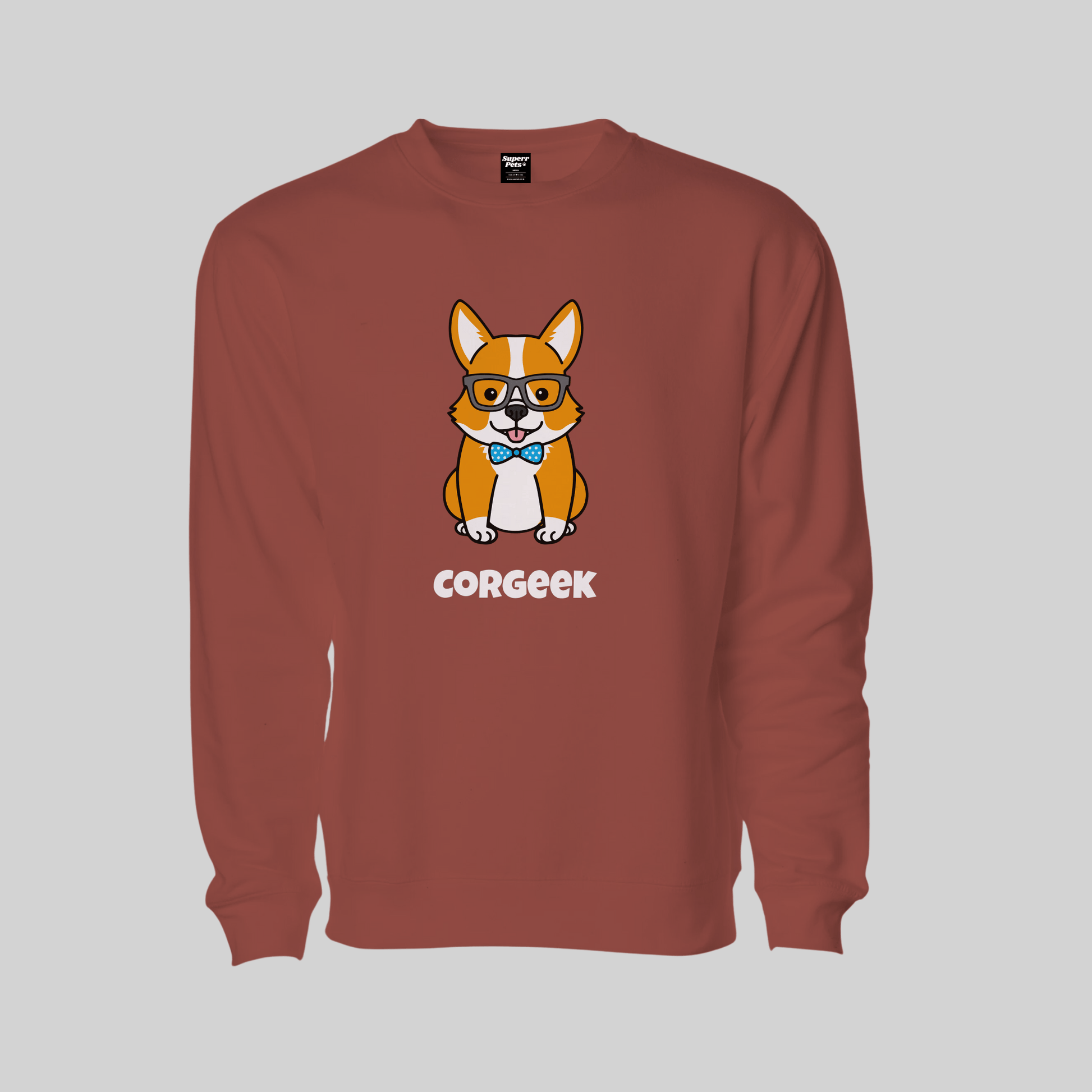 Superr Pets Sweatshirt Sweatshirt / Coral / S Corgeek | Sweatshirt