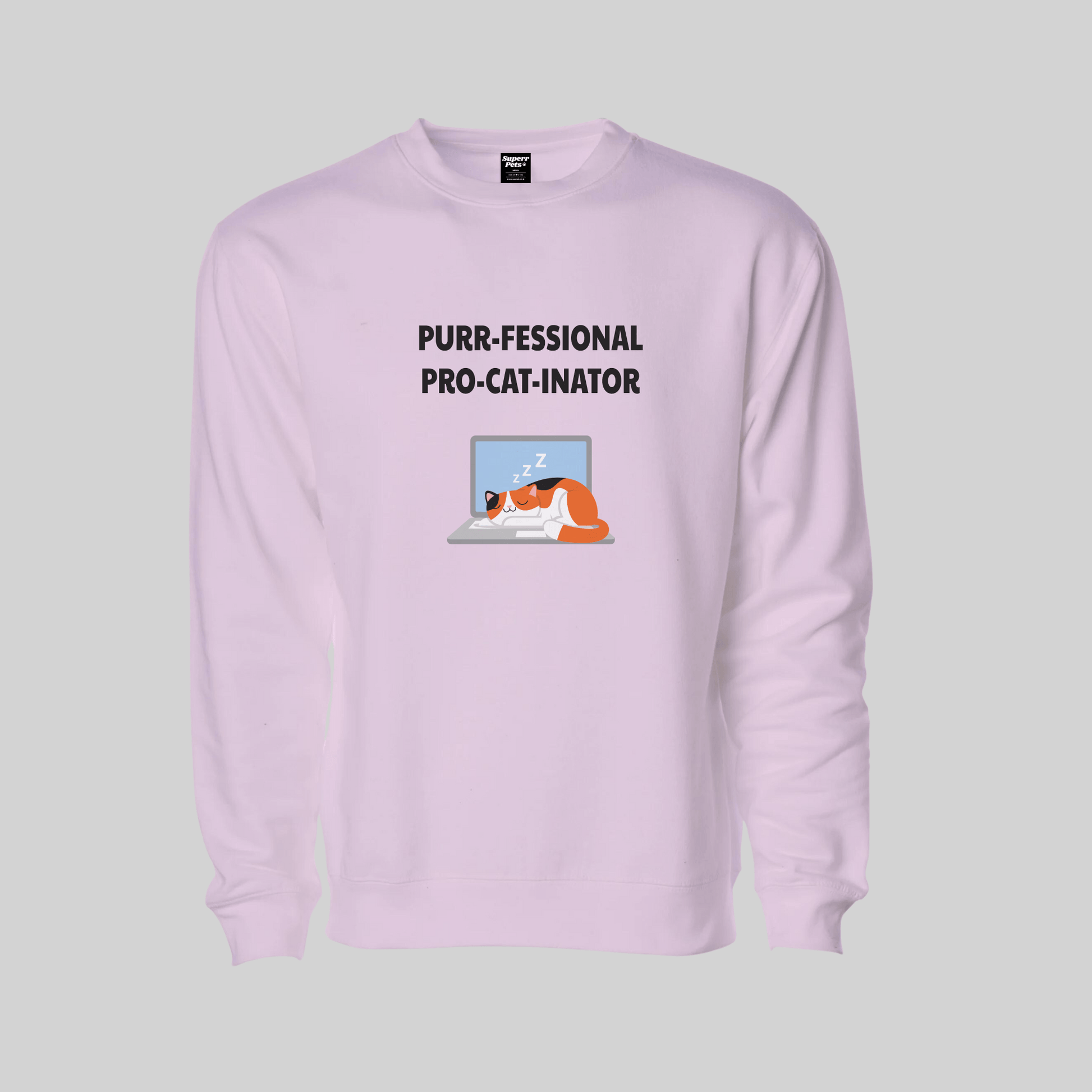 Superr Pets Sweatshirt Sweatshirt / Light Baby Pink / S Purfessional Procatinator | Sweatshirt