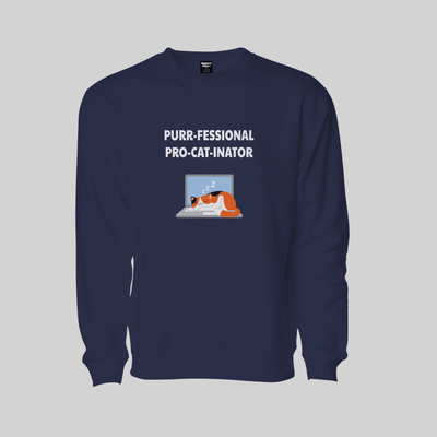 Superr Pets Sweatshirt Sweatshirt / Navy Blue / S Purfessional Procatinator | Sweatshirt