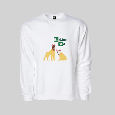 Superr Pets Sweatshirt Sweatshirt / White / S Barking Bad | Sweatshirt