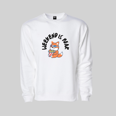 Superr Pets Sweatshirt Sweatshirt / White / S Weekend Is Near | Sweatshirt