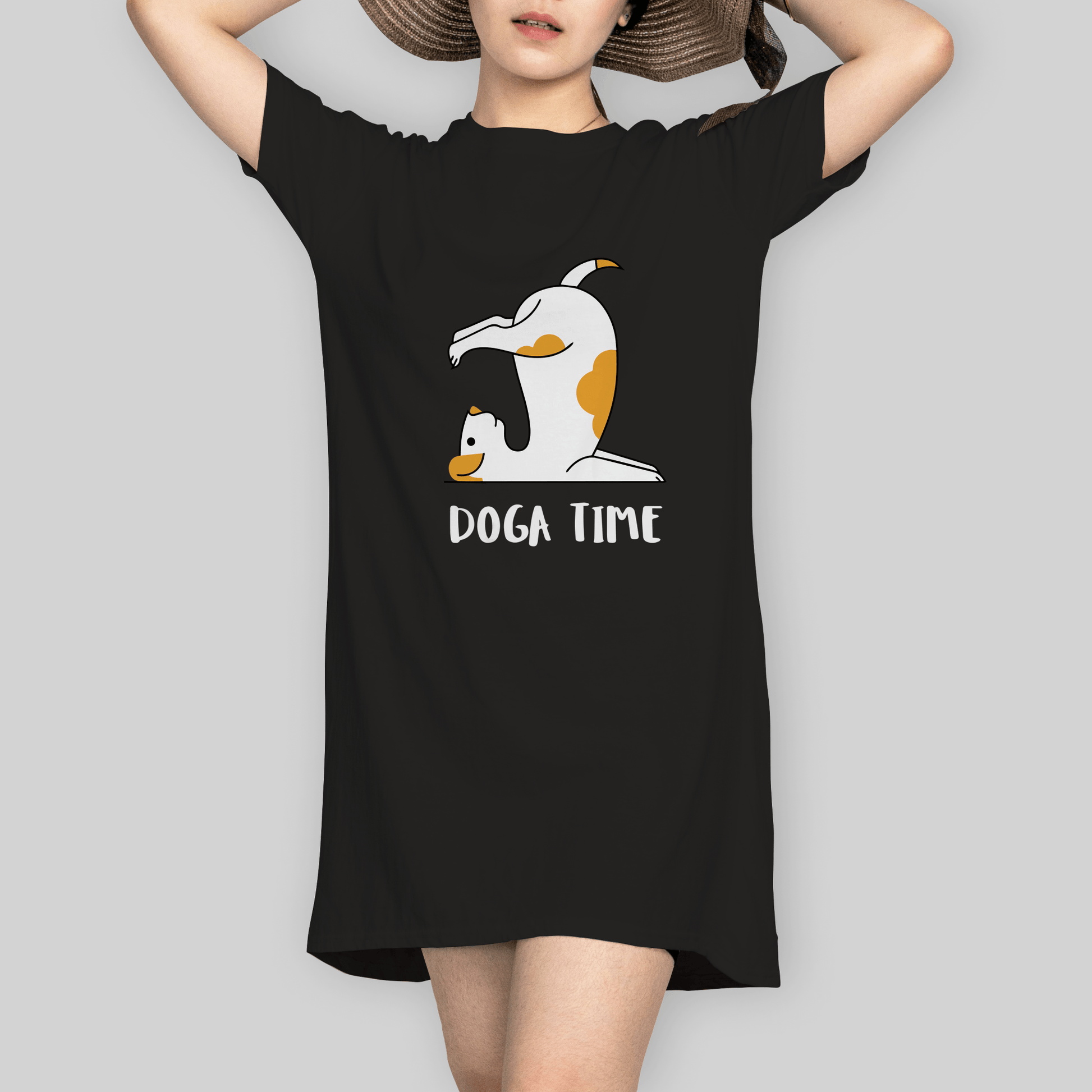 Superr Pets T-Shirt Dress T-Shirt Dress / Black / S Doga Time | T-Shirt Dress