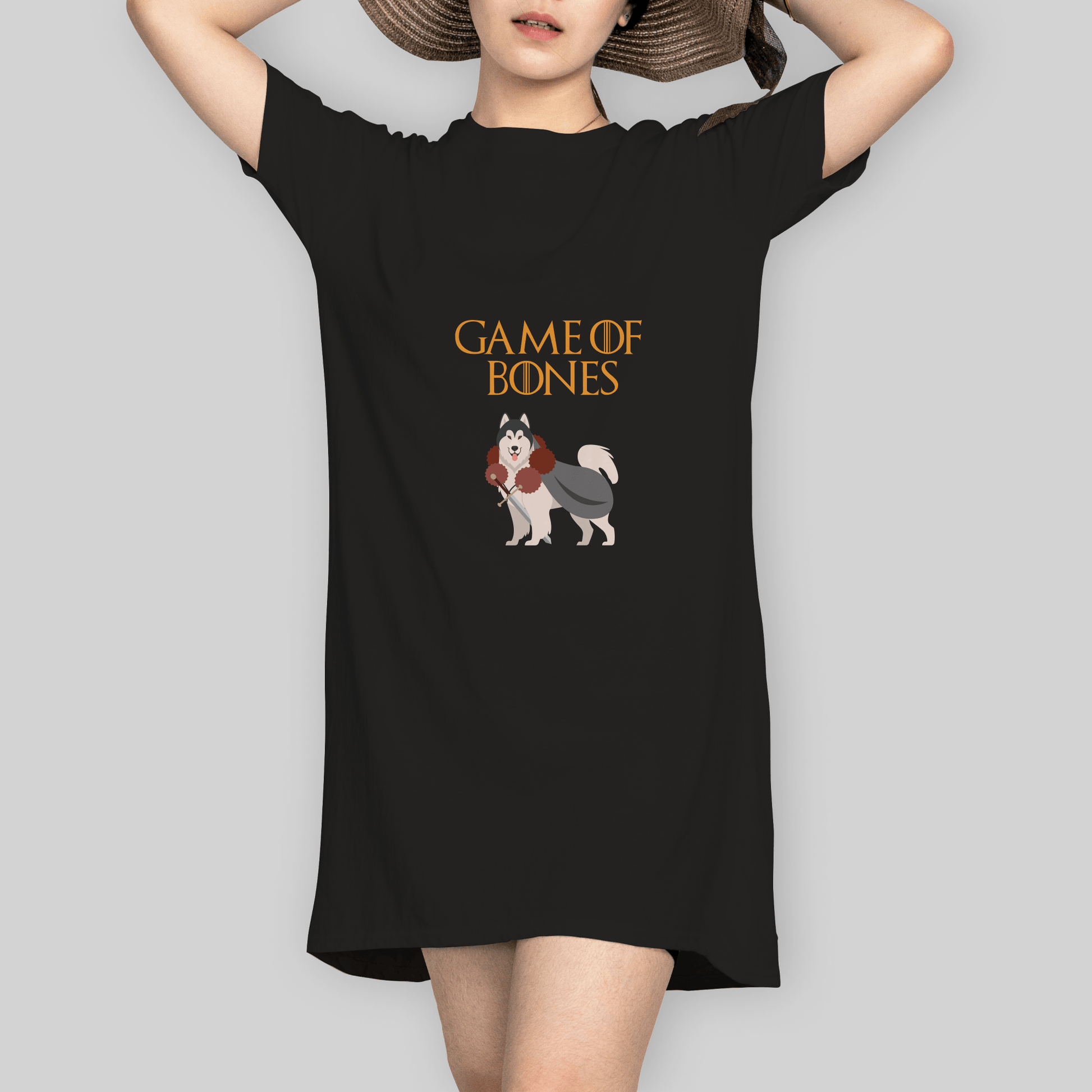 Superr Pets T-Shirt Dress T-Shirt Dress / Black / S Game Of Bone | T-Shirt Dress