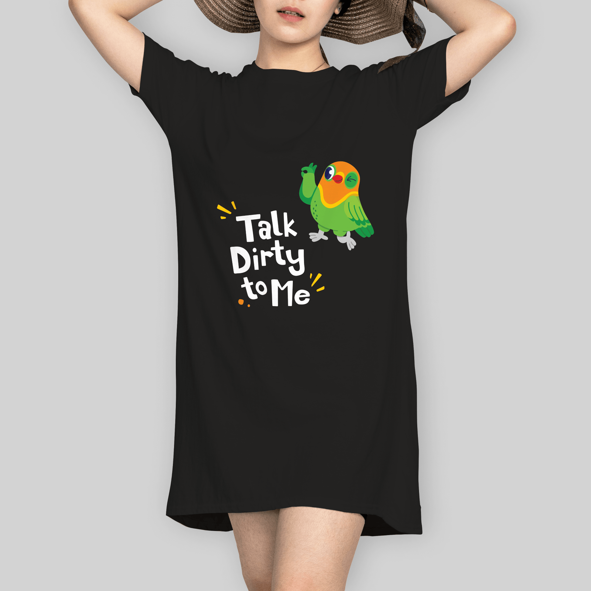 Superr Pets T-Shirt Dress T-Shirt Dress / Black / S Talk Dirty To Me | T-Shirt Dress