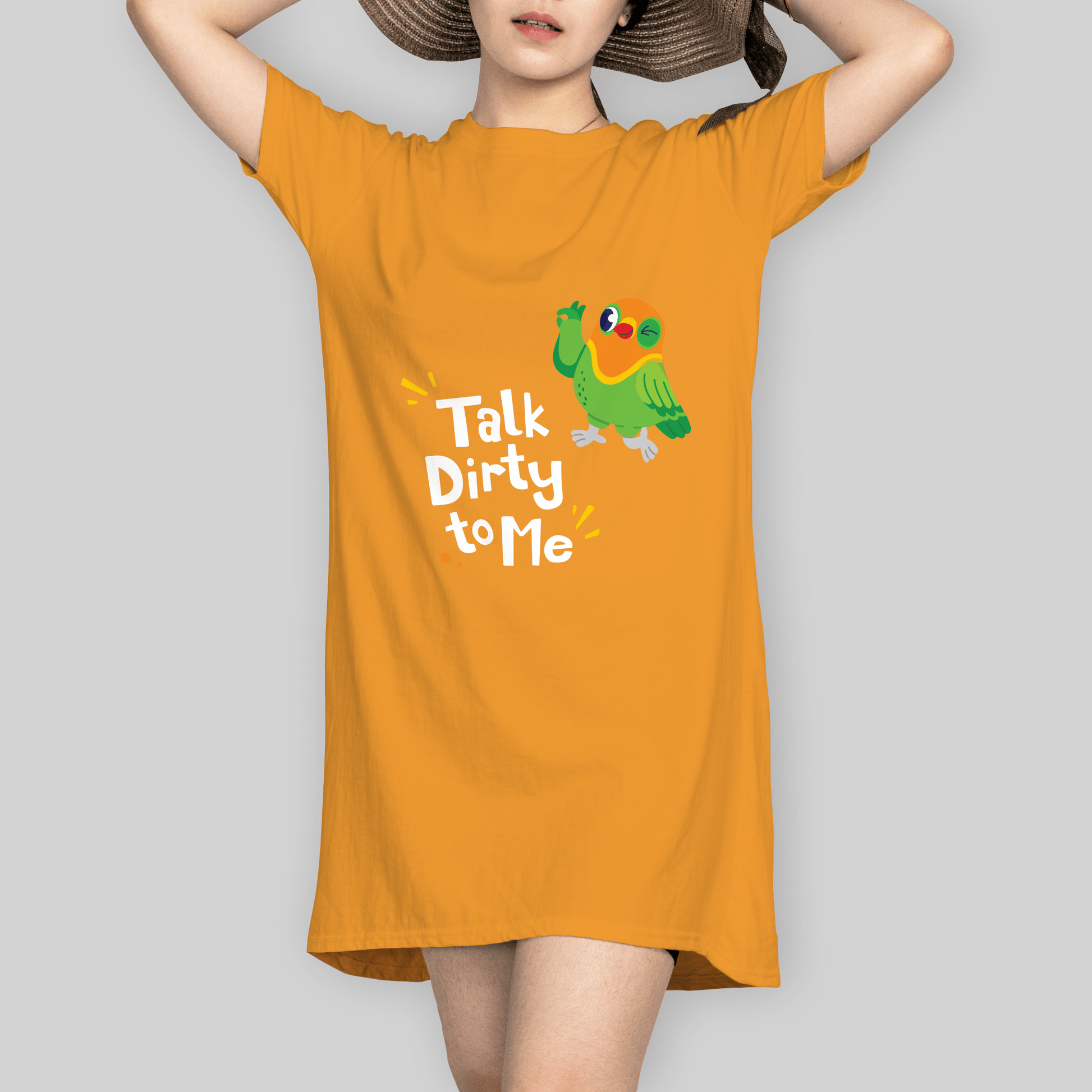 Superr Pets T-Shirt Dress T-Shirt Dress / Golden Yellow / S Talk Dirty To Me | T-Shirt Dress