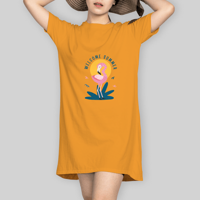 Superr Pets T-Shirt Dress T-Shirt Dress / Golden Yellow / S Welcome Summer | T-Shirt Dress