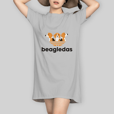 Superr Pets T-Shirt Dress T-Shirt Dress / Grey Melange / S Beagledas | T-Shirt Dress