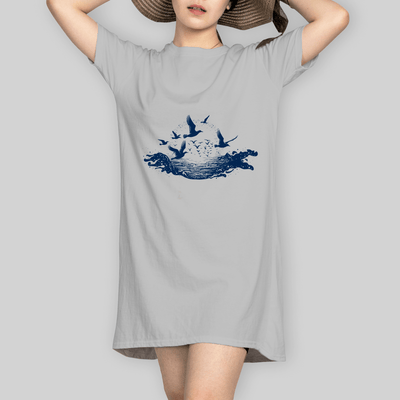 Superr Pets T-Shirt Dress T-Shirt Dress / Grey Melange / S Serene Symphony | T-Shirt Dress