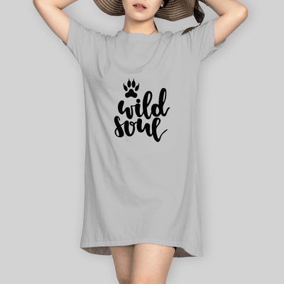 Superr Pets T-Shirt Dress T-Shirt Dress / Grey Melange / S Wild Soul | T-Shirt Dress