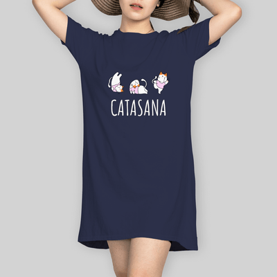 Superr Pets T-Shirt Dress T-Shirt Dress / Navy Blue / S Catasana | T-Shirt Dress
