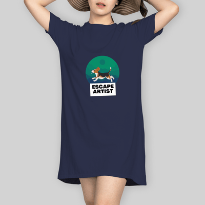 Superr Pets T-Shirt Dress T-Shirt Dress / Navy Blue / S Escape Artist | T-Shirt Dress