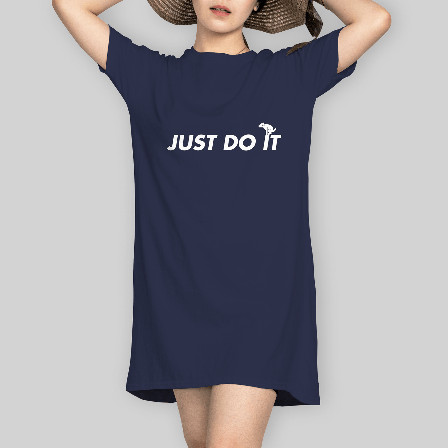 Superr Pets T-Shirt Dress T-Shirt Dress / Navy Blue / S Just Do It | T-Shirt Dress