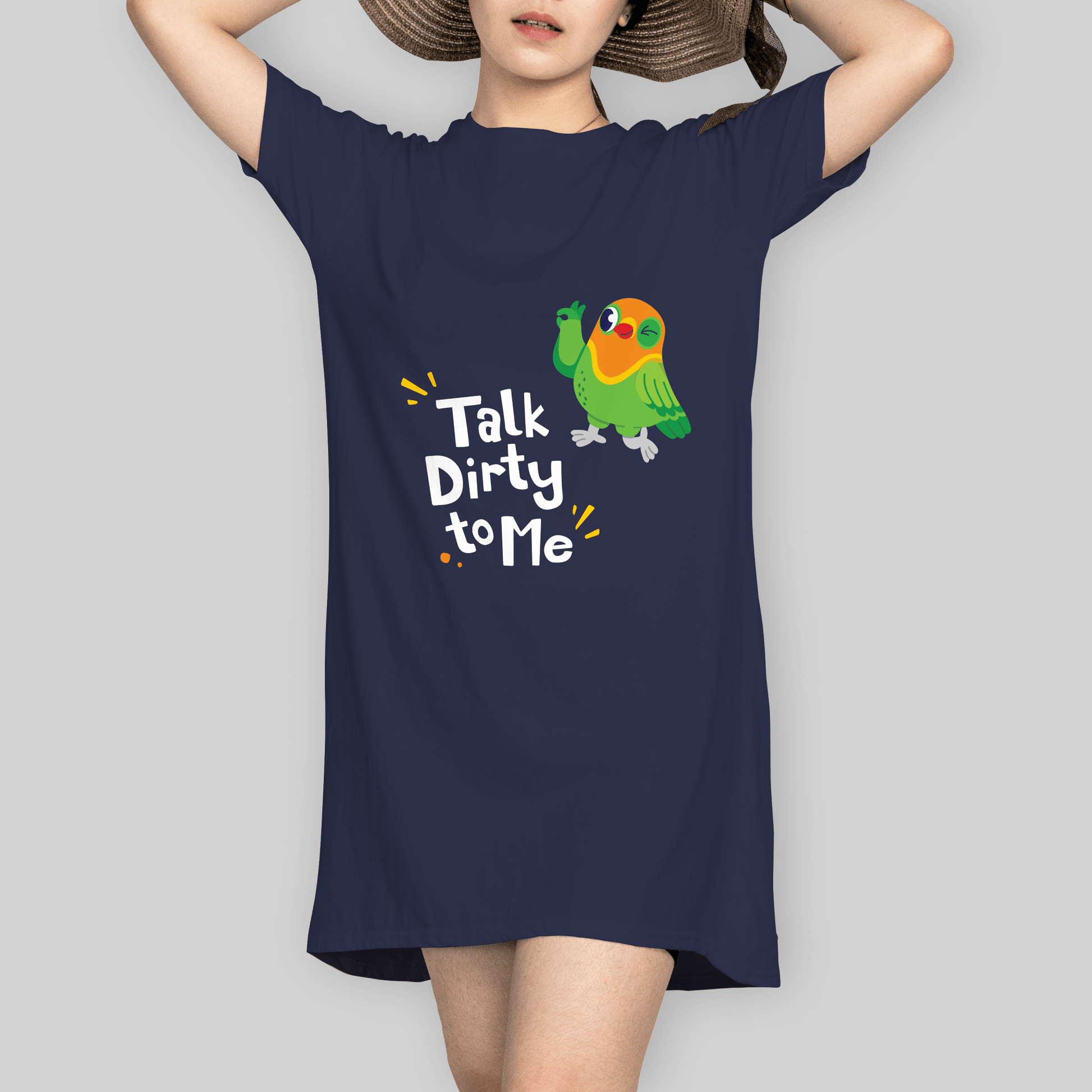 Superr Pets T-Shirt Dress T-Shirt Dress / Navy Blue / S Talk Dirty To Me | T-Shirt Dress