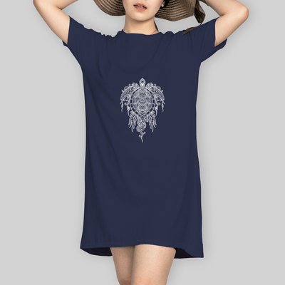 Superr Pets T-Shirt Dress T-Shirt Dress / Navy Blue / S Tortoise | T-Shirt Dress