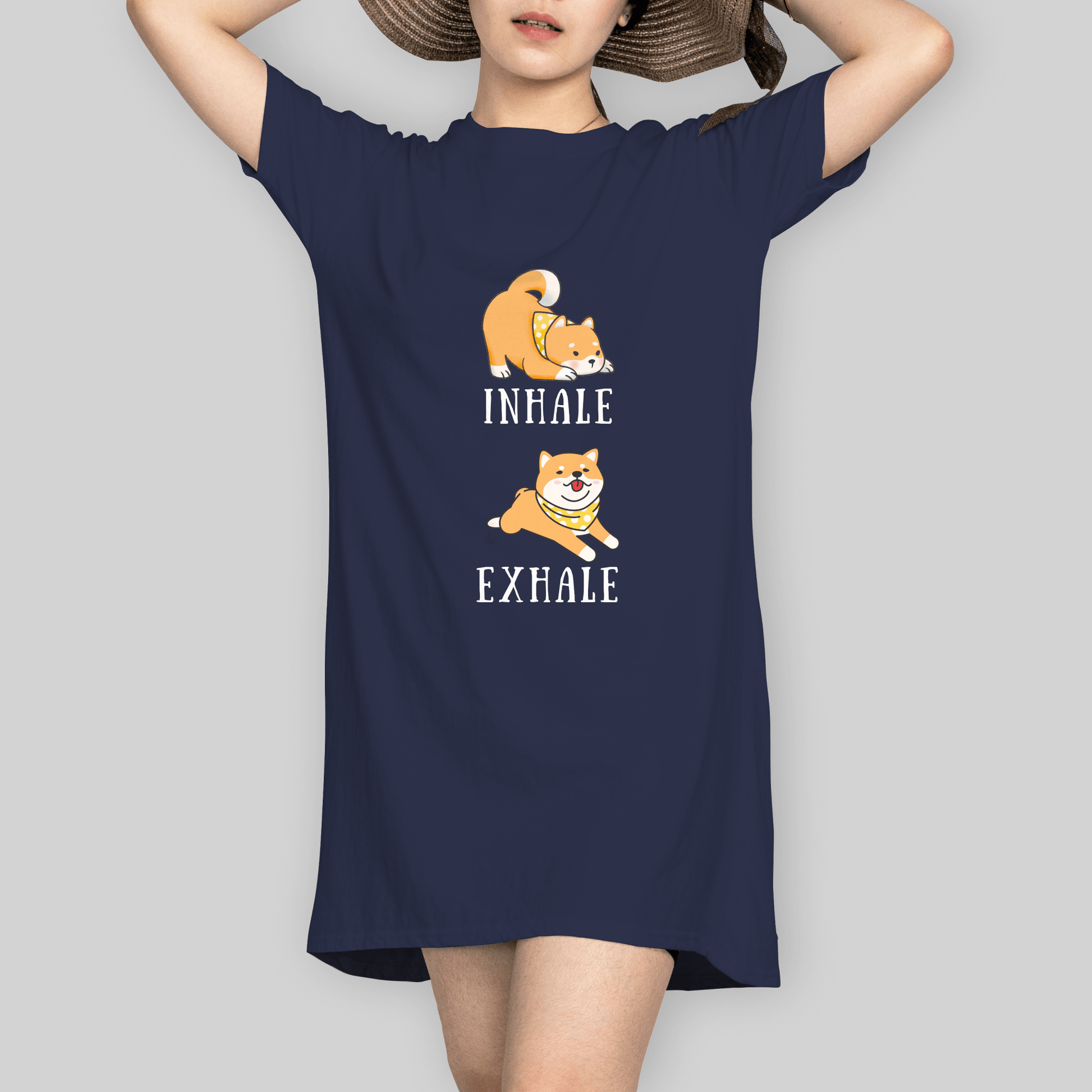 Superr Pets T-Shirt Dress T-Shirt Dress / Navy Blue / S Zen Pup | T-Shirt Dress