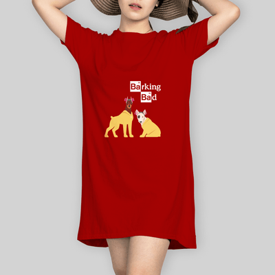 Superr Pets T-Shirt Dress T-Shirt Dress / Red / L Barking Bad | T-Shirt Dress