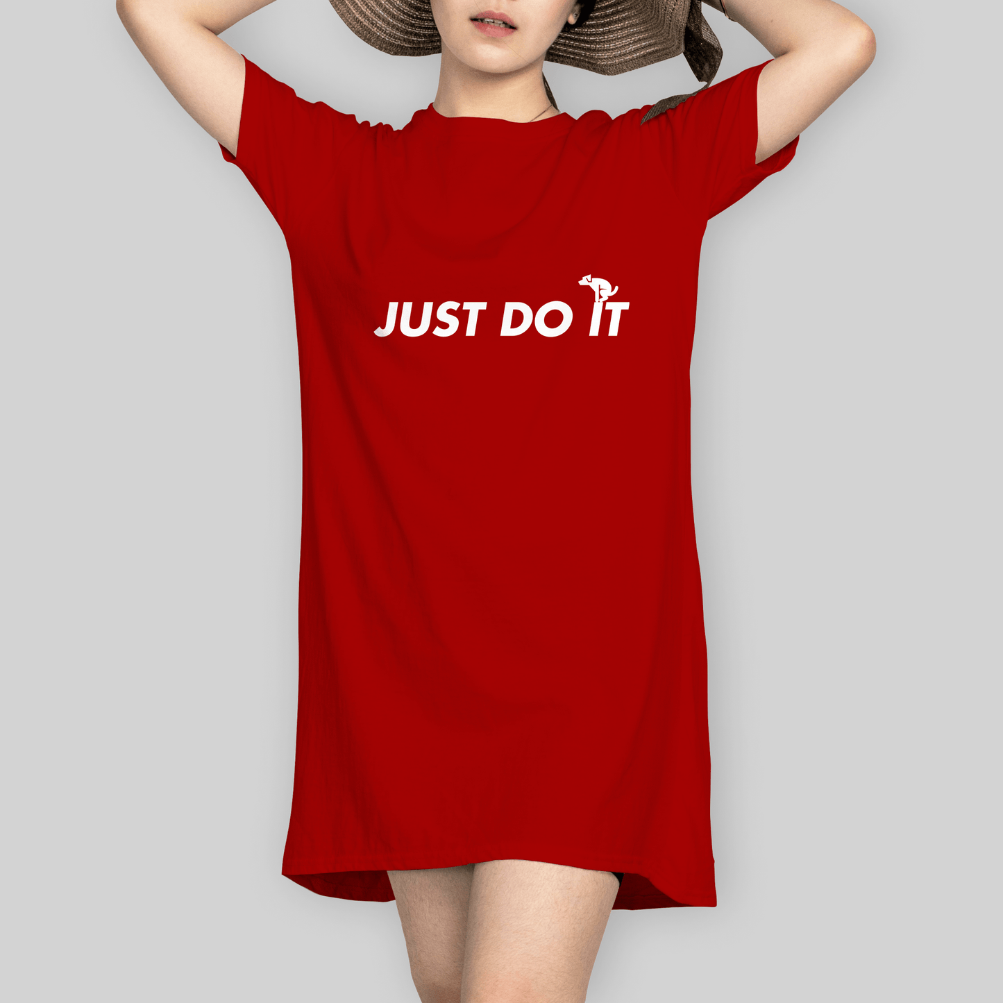 Superr Pets T-Shirt Dress T-Shirt Dress / Red / S Just Do It | T-Shirt Dress