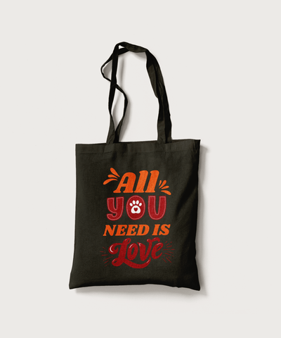 Superr Pets Totebag Black All You Need Is Love | Canvas Totebag