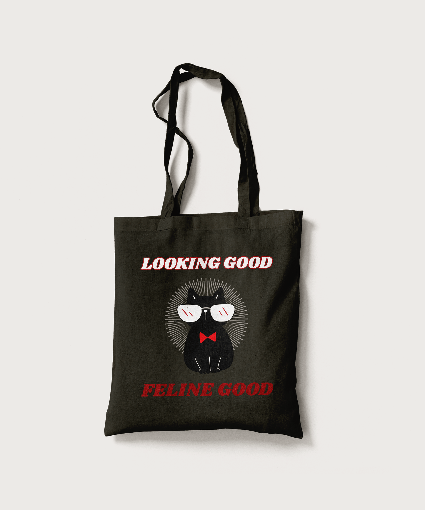 Superr Pets Totebag Black Looking Good Feline Good | Canvas Totebag