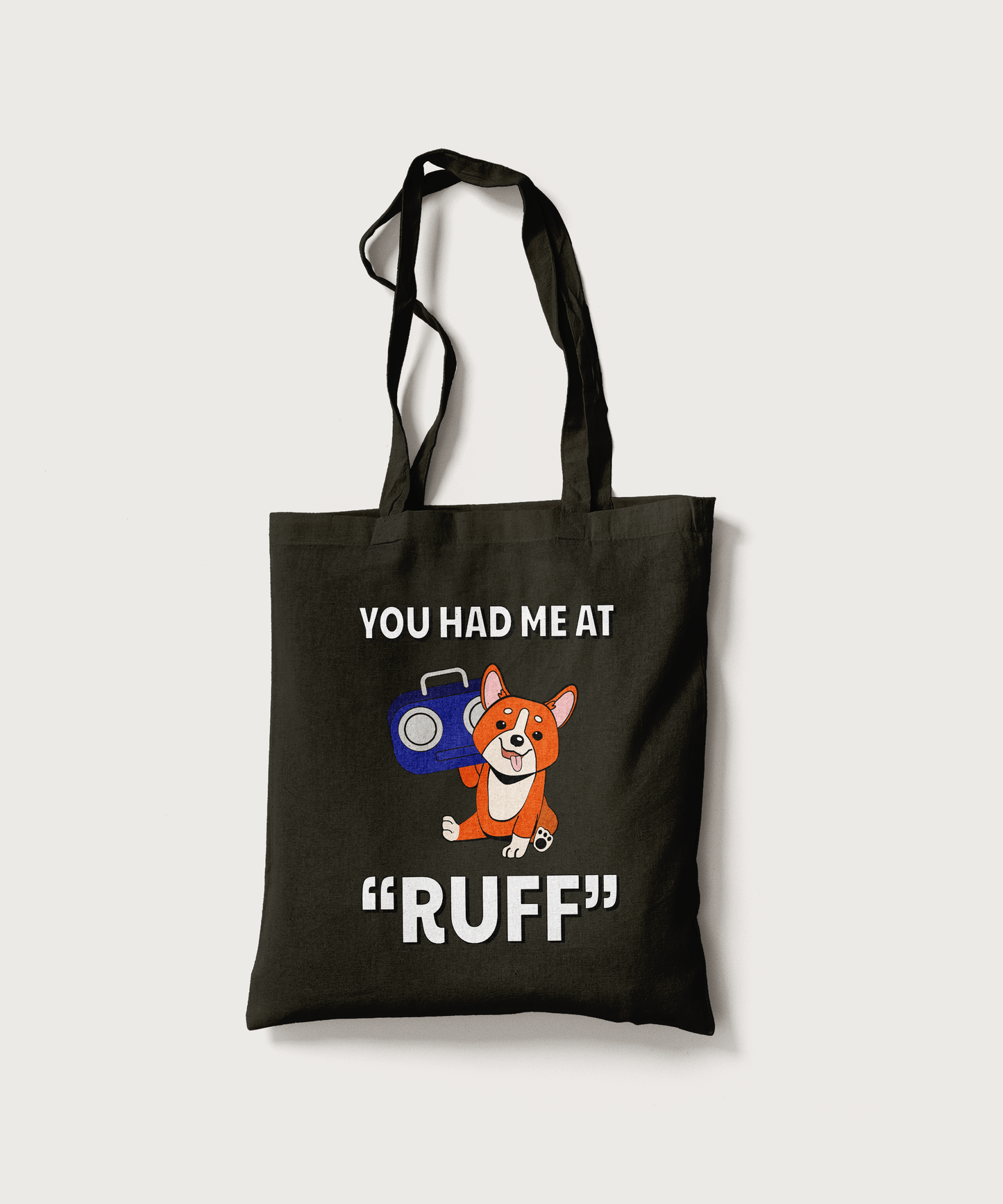 Superr Pets Totebag Black You Had Me At Ruff | Canvas Totebag