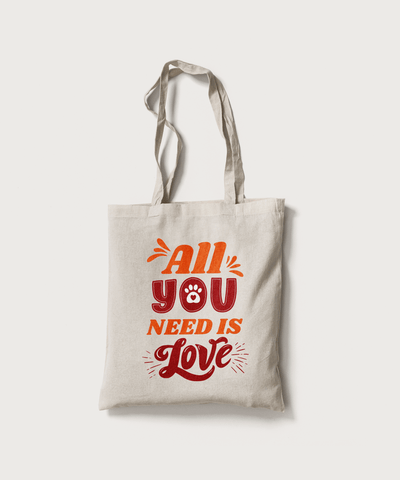 Superr Pets Totebag White All You Need Is Love | Canvas Totebag