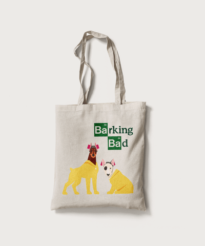 Superr Pets Totebag White Barking Bad | Canvas Totebag