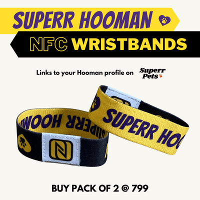 Superr Pets Wristband Superr Hooman NFC Wristband (Pack of 2) | Tap & Share Profile