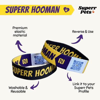 Superr Pets Wristband Superr Hooman NFC Wristband (Pack of 2) | Tap & Share Profile
